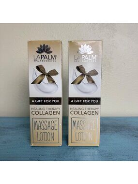 La Palm Healing Therapy Collagen Massage Lotion 8 Oz - Set Of 2 Made In USA